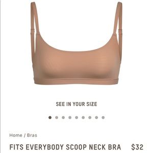 Skims Fits Everybody Scoop Neck Bralette - XS